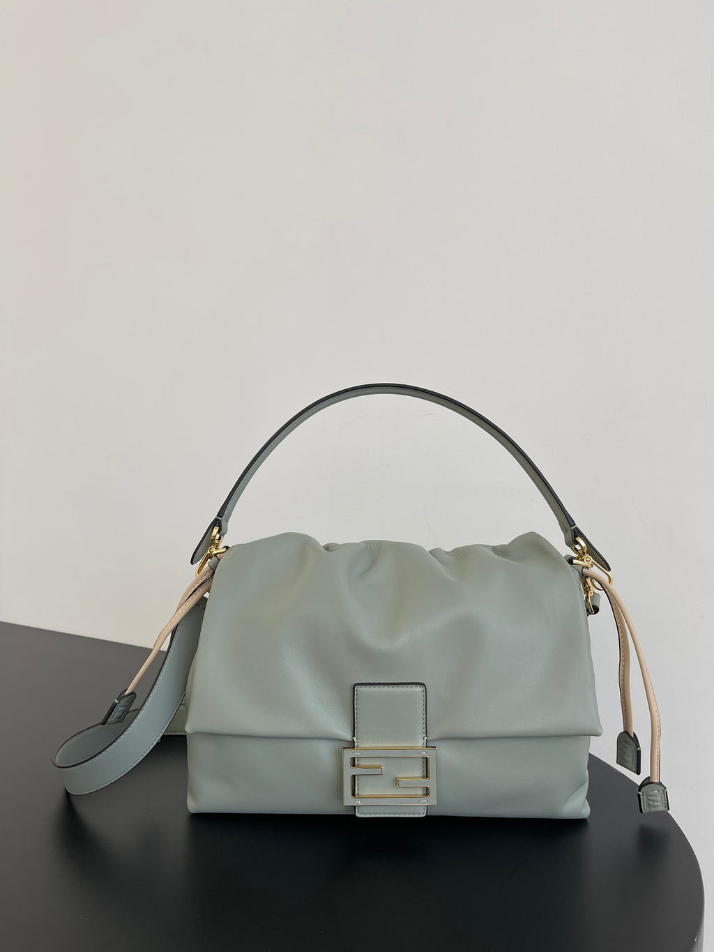 Fendi Baguette Soft Leather Shoulder Bag - Sage Green