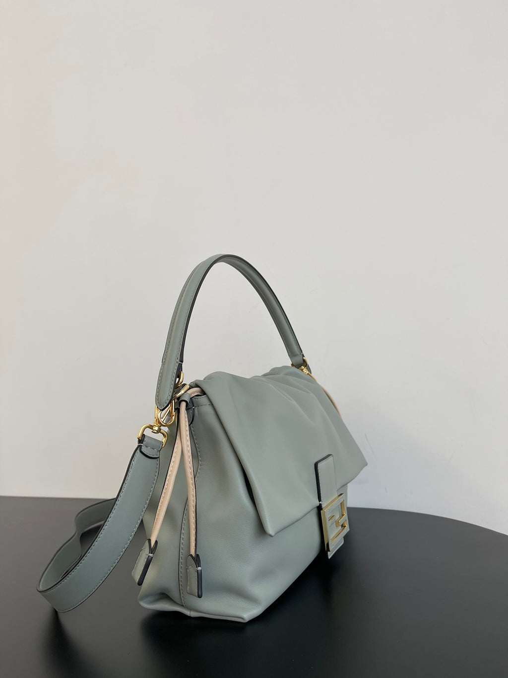 Fendi Baguette Soft Leather Shoulder Bag - Sage Green