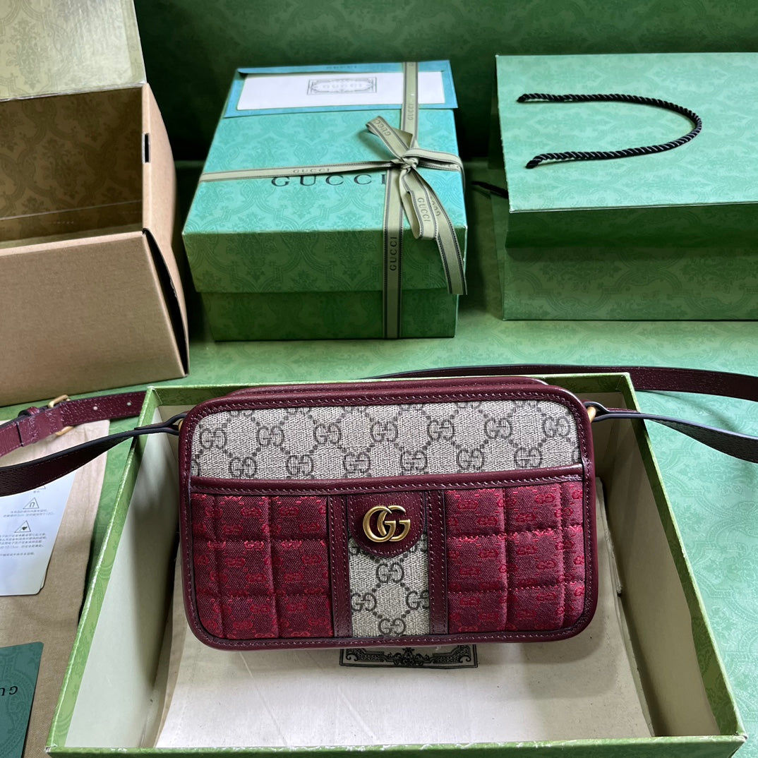 Gucci GG Marmont Small Crossbody Bag - Burgundy