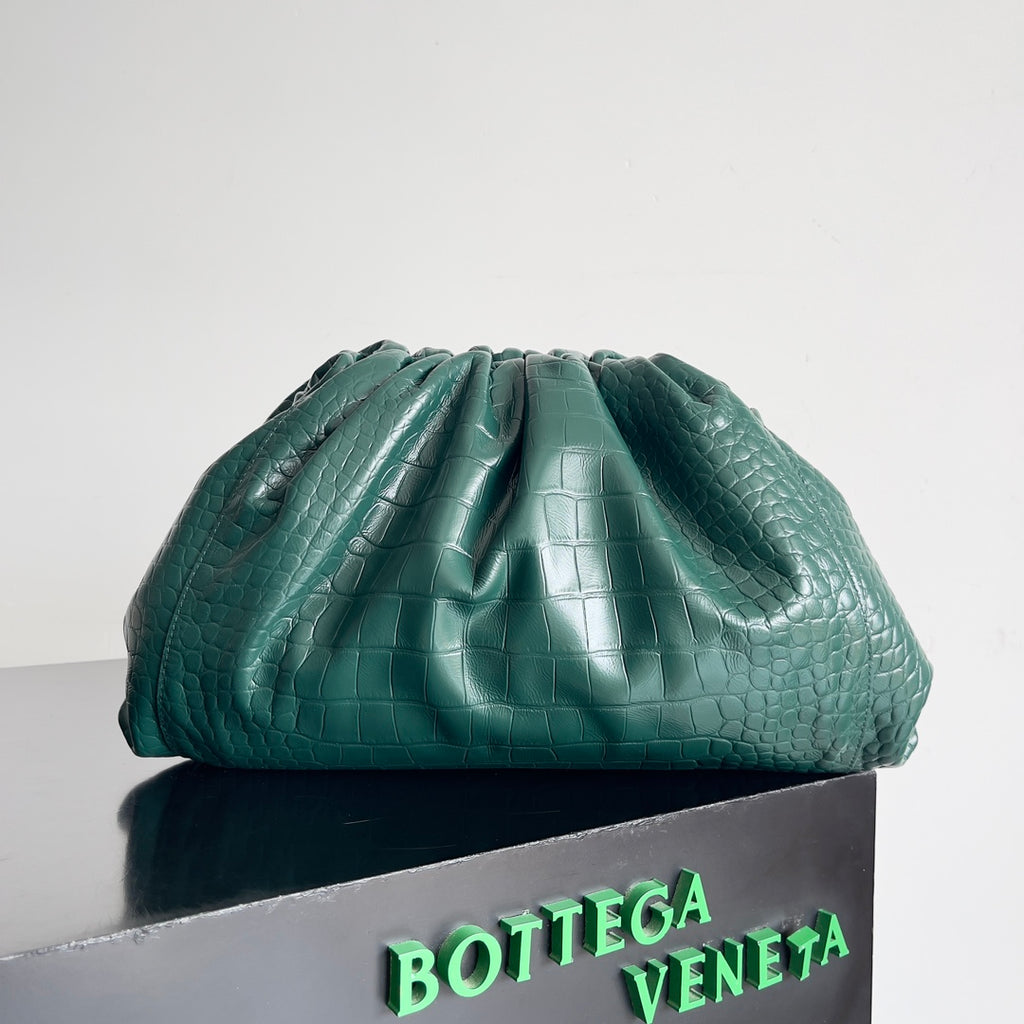 Bottega Veneta Pouch - Teal Croc-Embossed