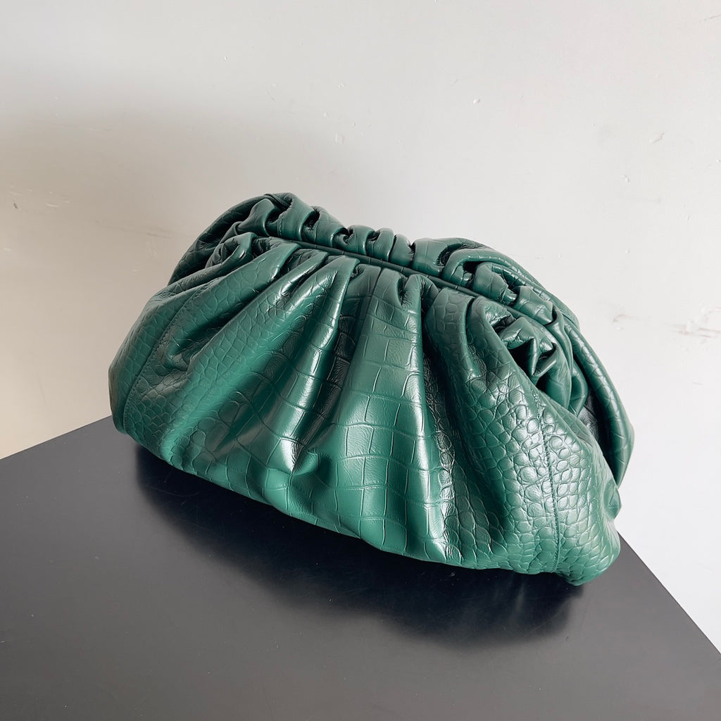 Bottega Veneta Pouch - Teal Croc-Embossed