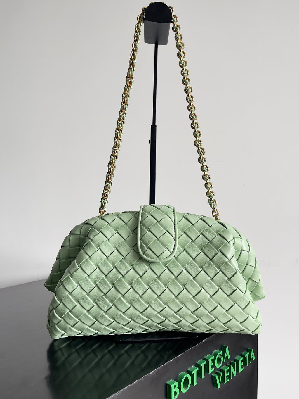 Bottega Veneta Chain Pouch - Mint Green
