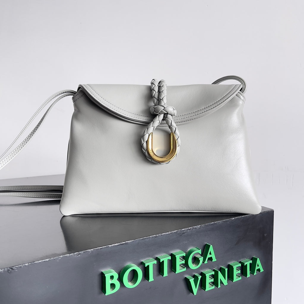 Bottega Veneta Intrecciato Crossbody Bag - Light Grey