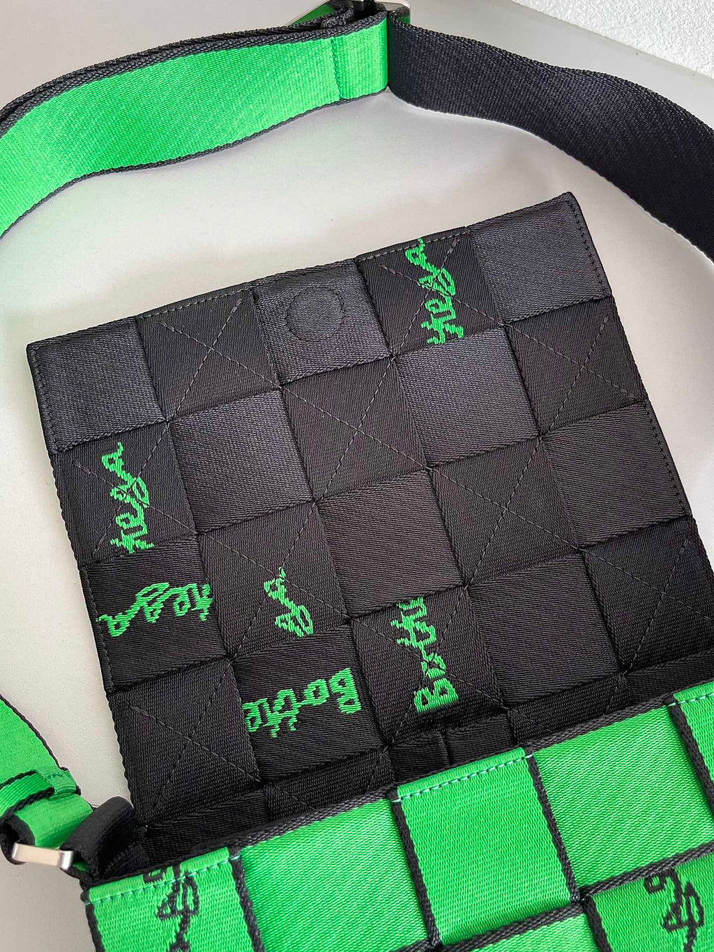 Bottega Veneta Cassette Crossbody - Green with Logo Embroidery