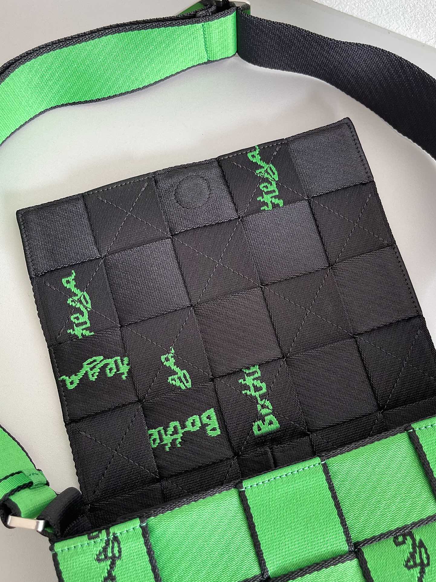 Bottega Veneta Cassette Crossbody - Green with Logo Embroidery