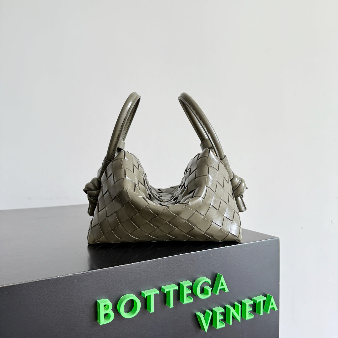 Bottega Veneta Jodie Intrecciato Sage Green Leather Shoulder Bag