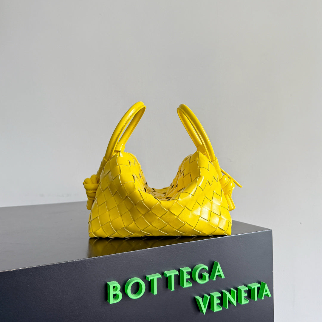 Bottega Veneta Jodie Intrecciato Yellow Leather Shoulder Bag