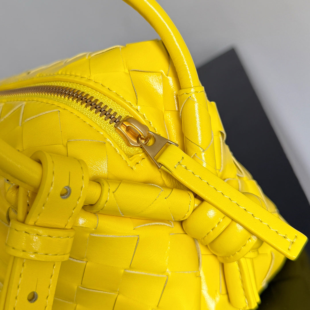 Bottega Veneta Jodie Intrecciato Yellow Leather Shoulder Bag