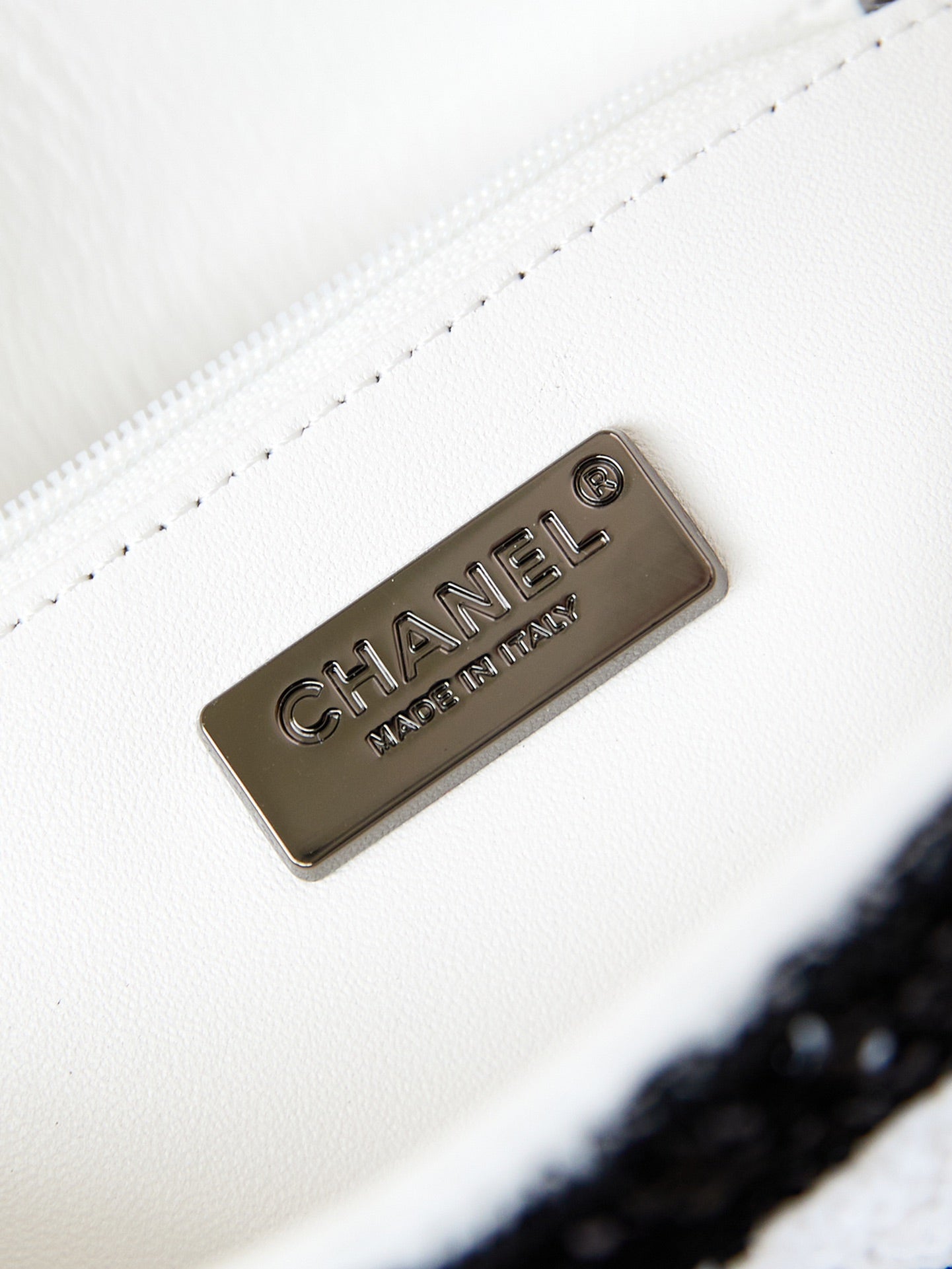 Chanel Sequin Quilted Mini Bag - Black & White