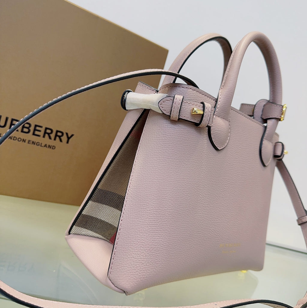 Burberry Banner Small Tote Bag - Lilac & House Check