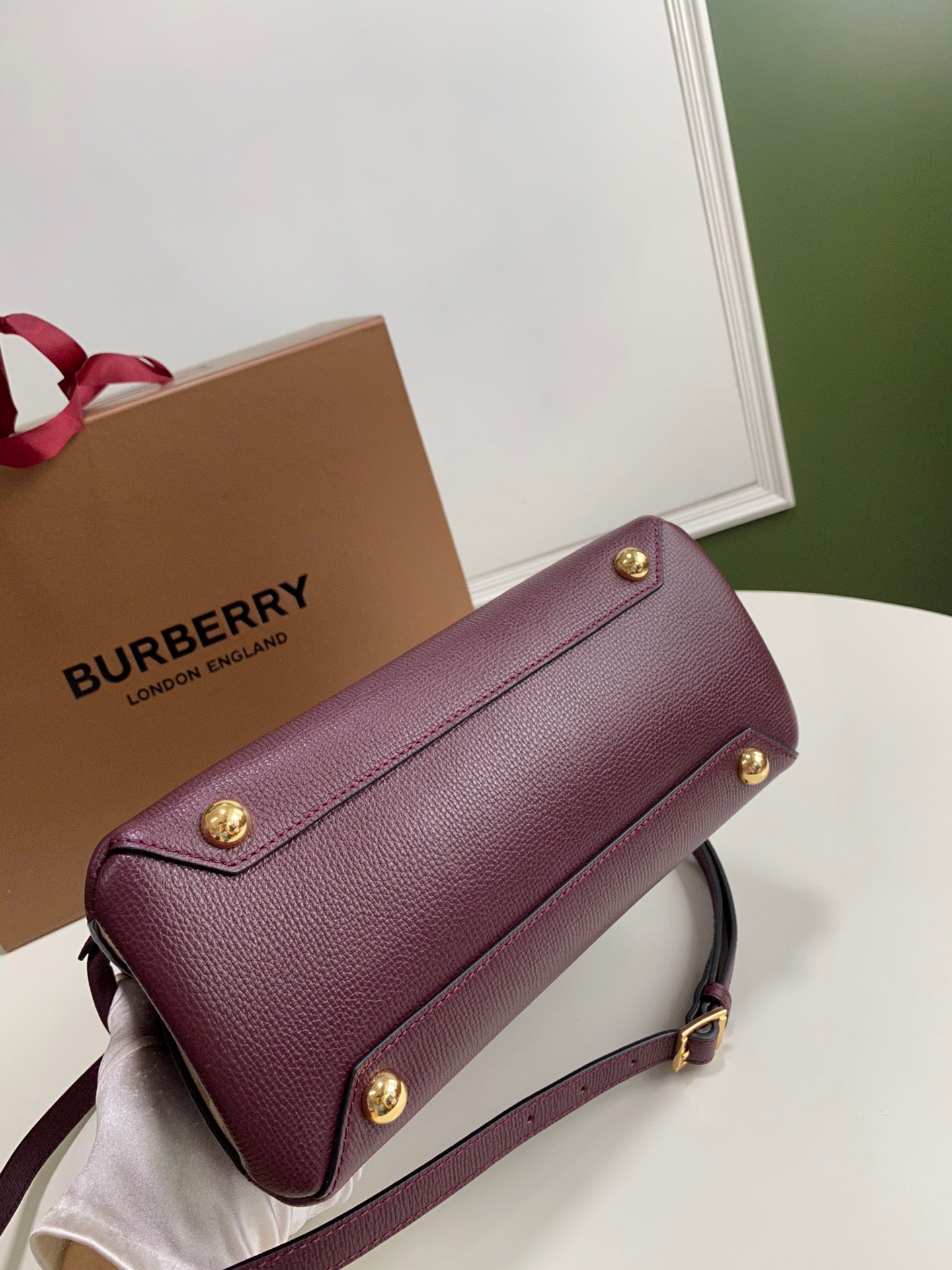 Burberry Banner Small Tote Bag - Burgundy & House Check