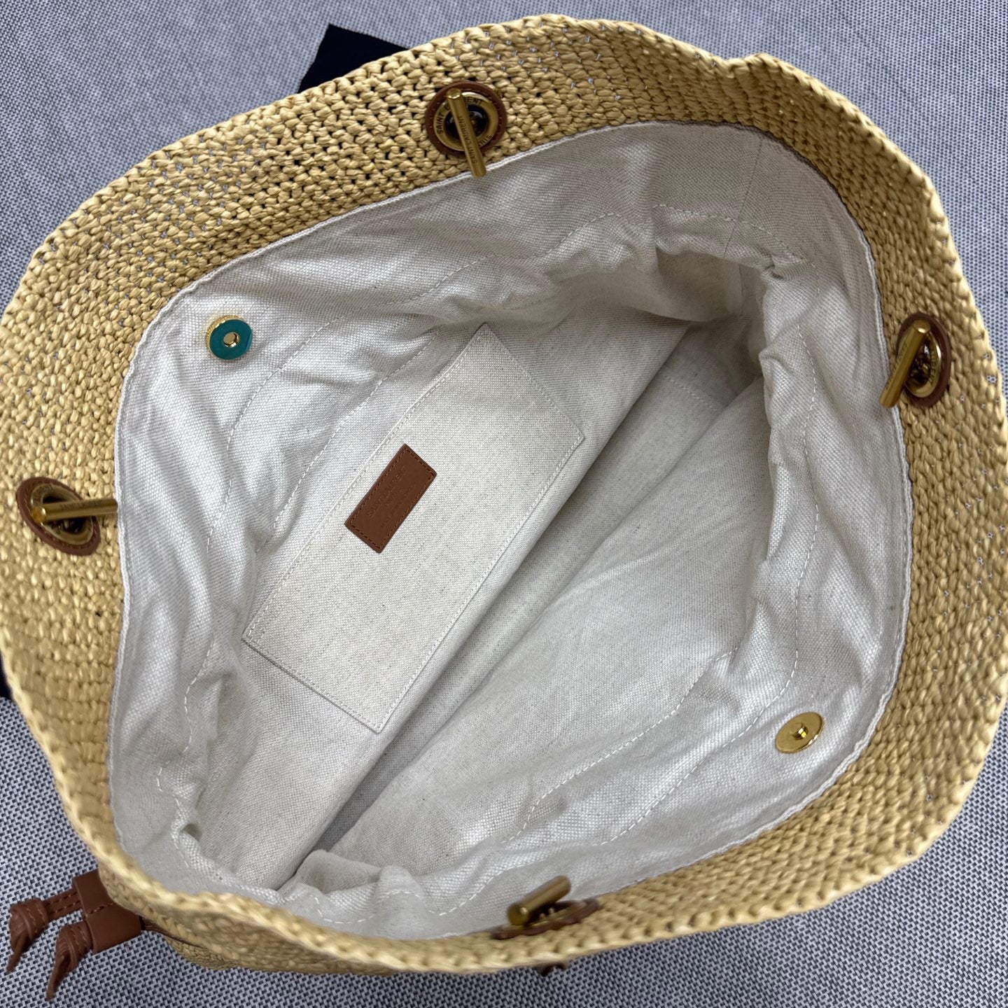 Saint Laurent JAMIE Shopping Bag in Raffia - Natural