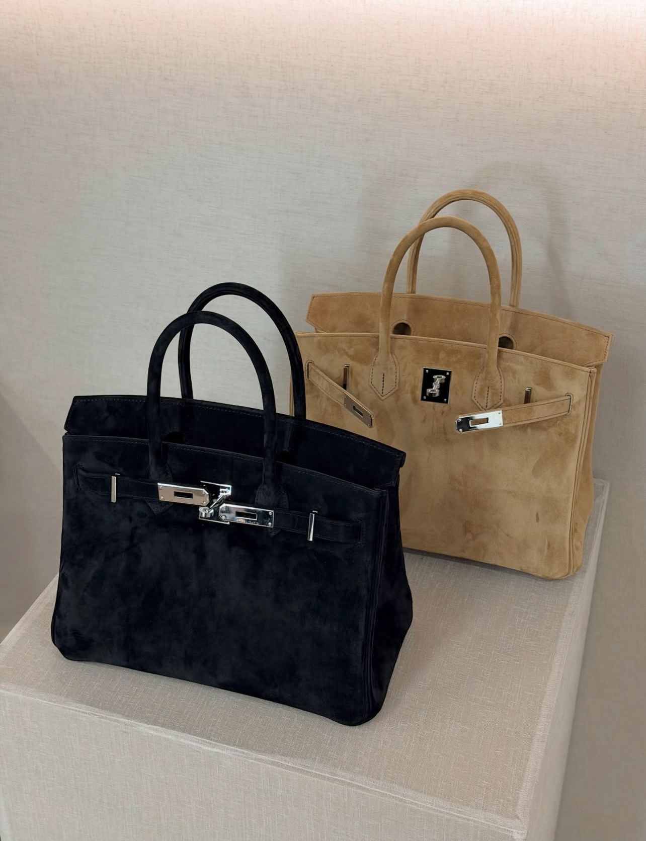 Hermes Birkin 30 Doblis Black Suede