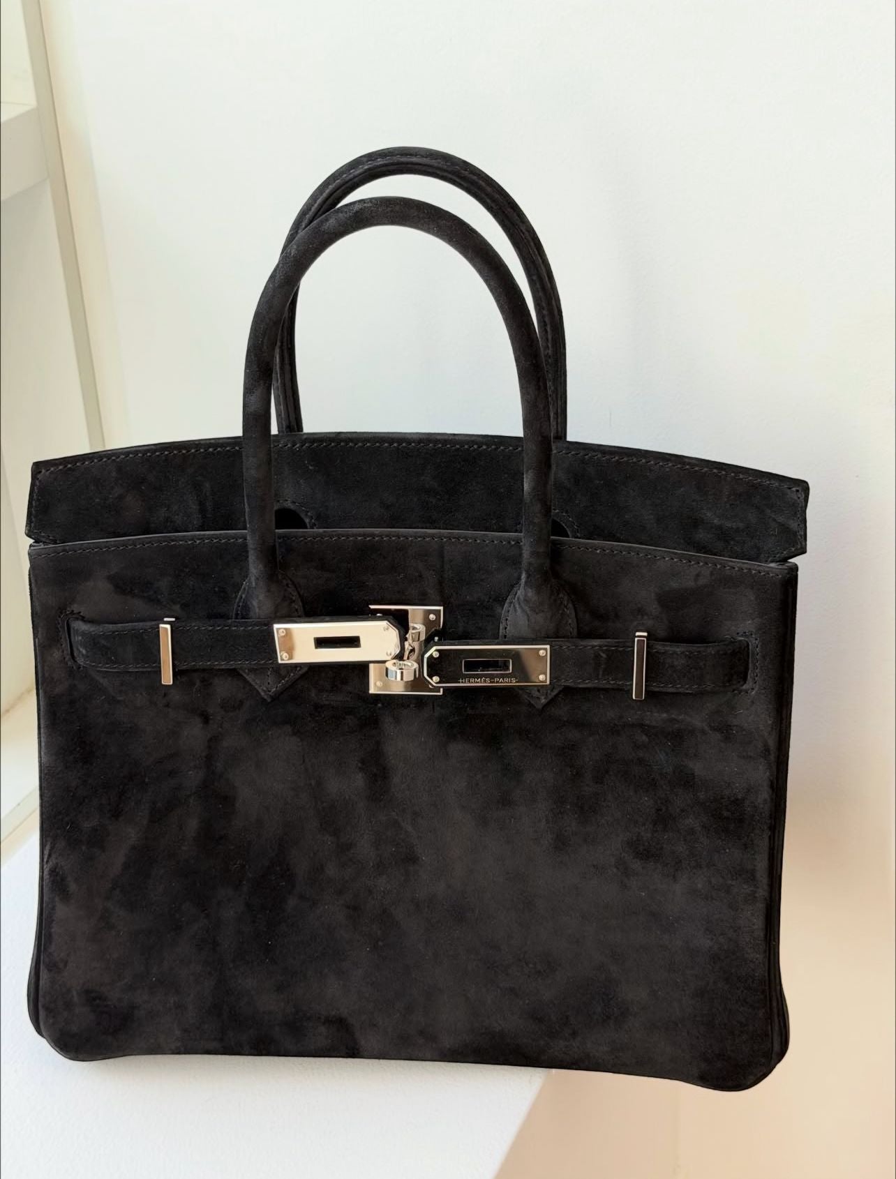 Hermes Birkin 30 Doblis Black Suede
