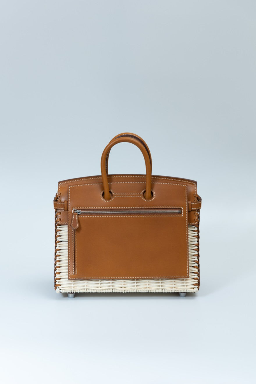 Hermès Picnic Birkin 25 Natural Wicker Barenia Leather Palladium Hardware