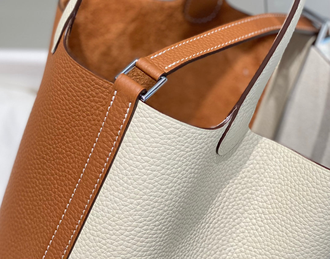 Hermes Picotin 18 Two-Tone Gold White