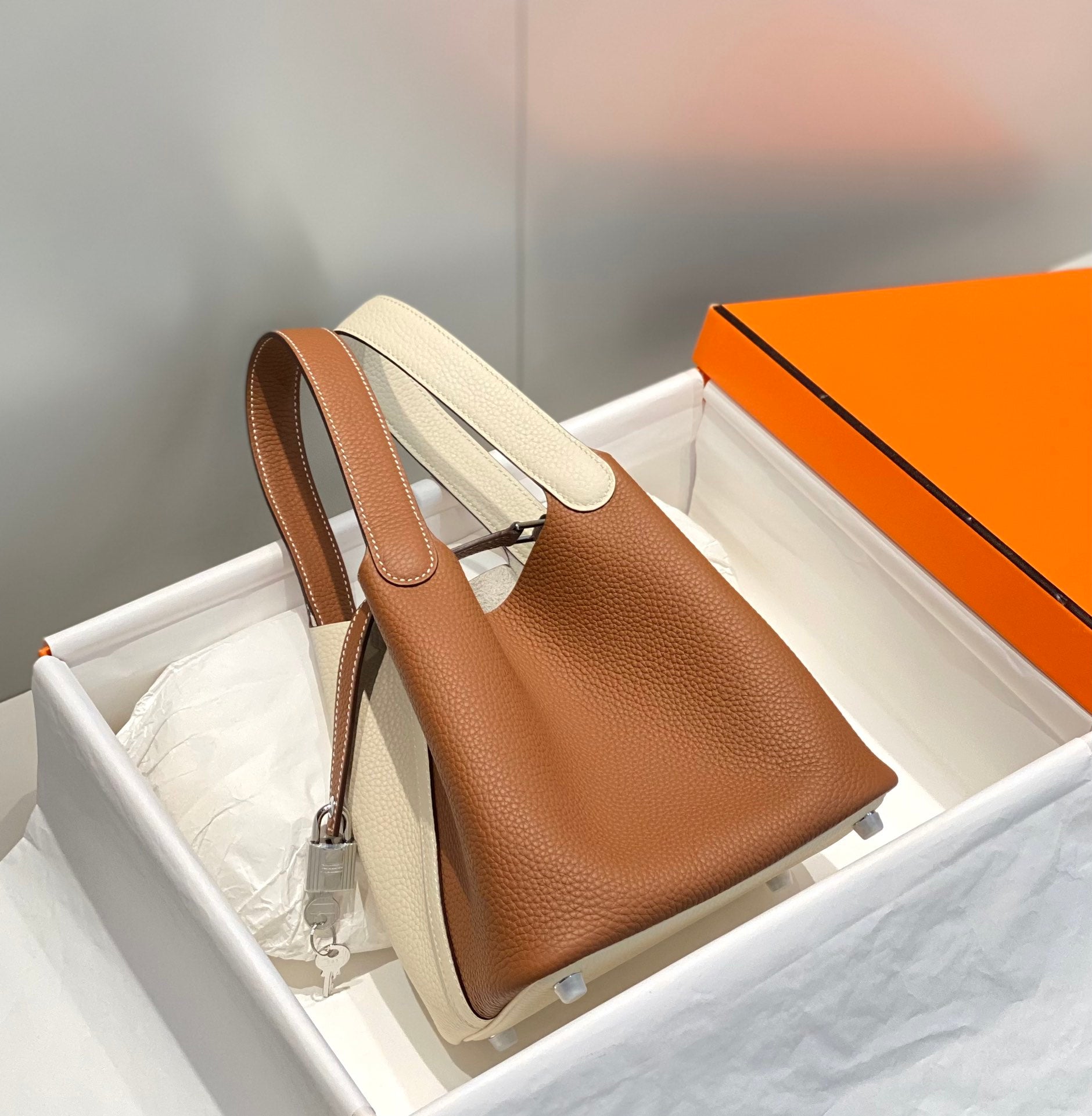 Hermes Picotin 18 Two-Tone Gold White