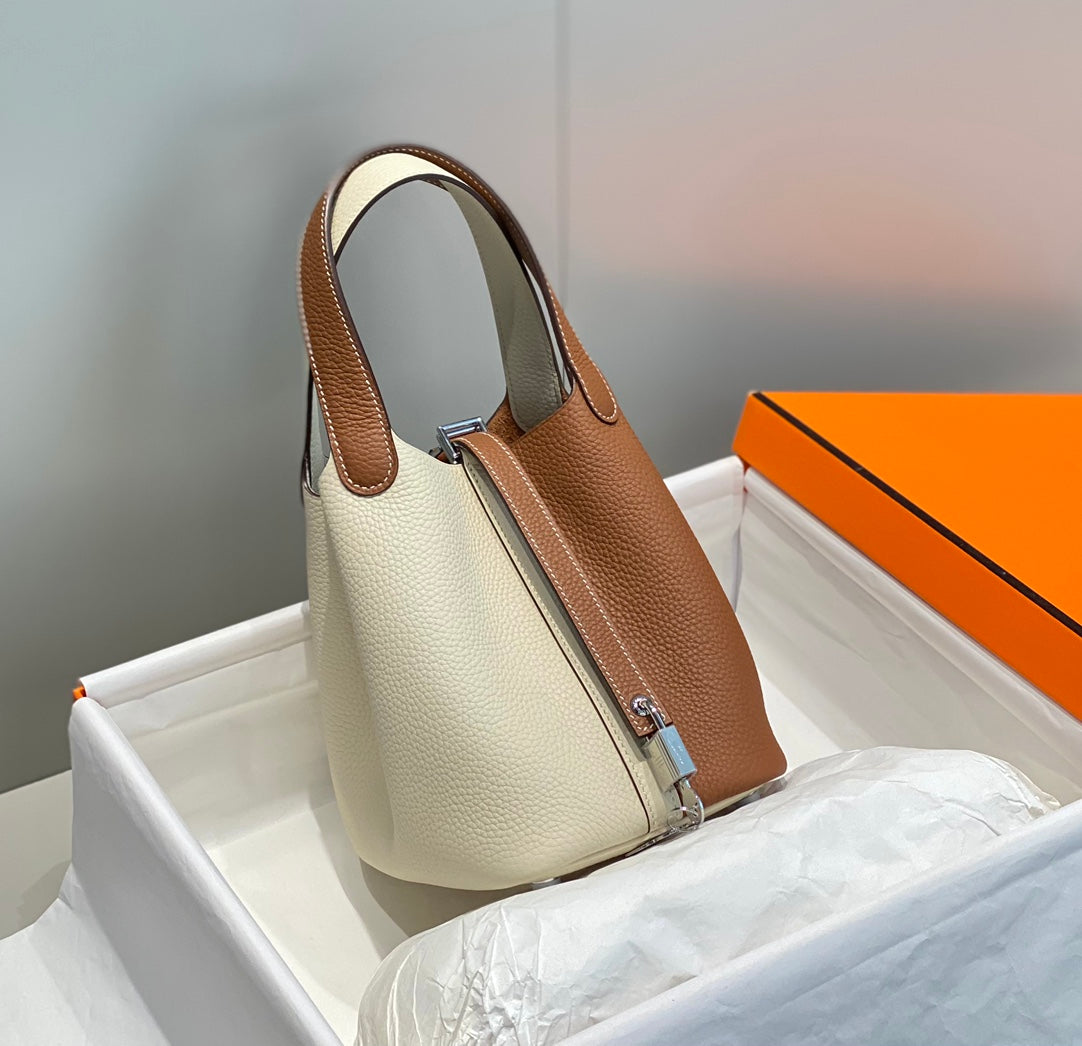 Hermes Picotin 18 Two-Tone Gold White