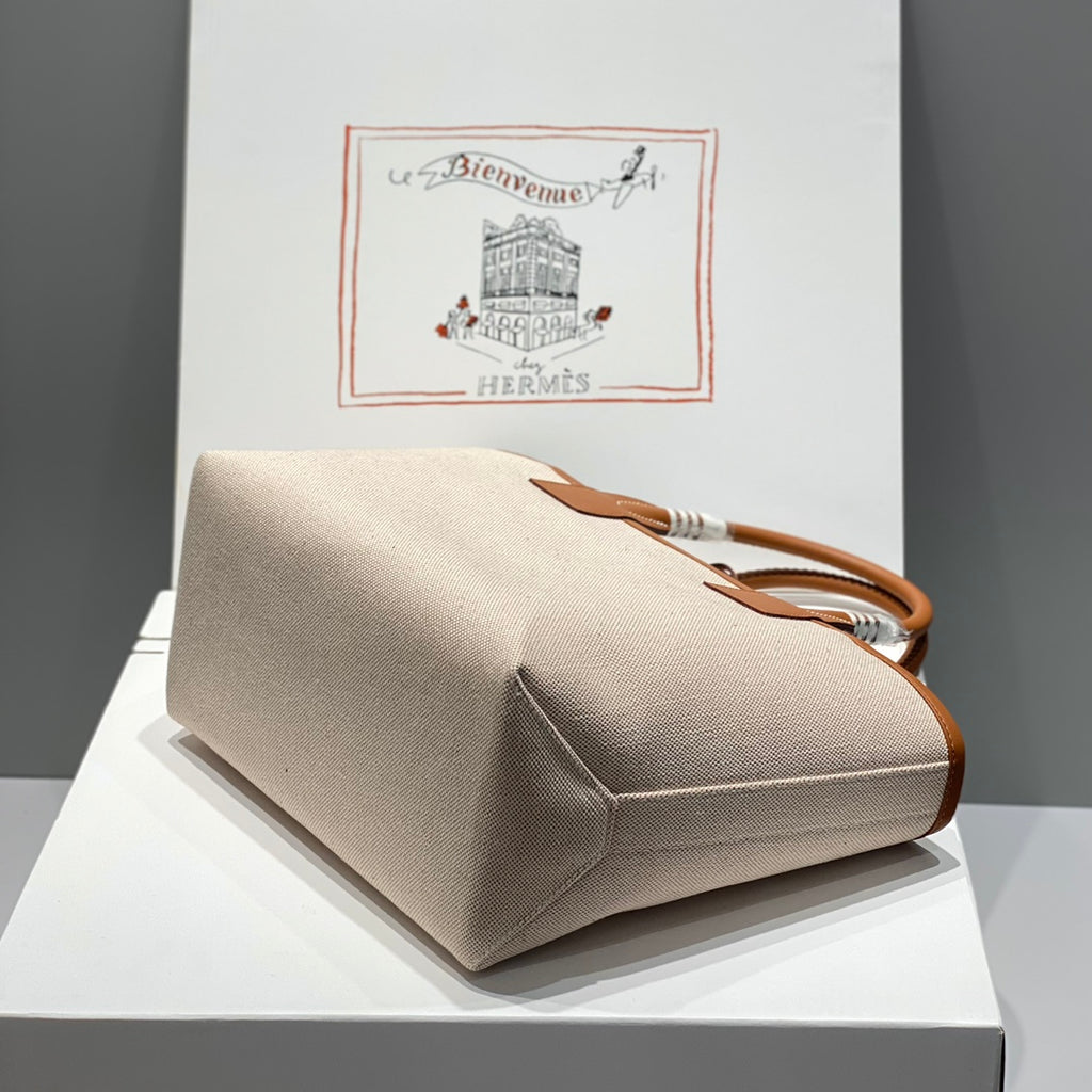 Hermes Garden Party Beige Canvas Tote