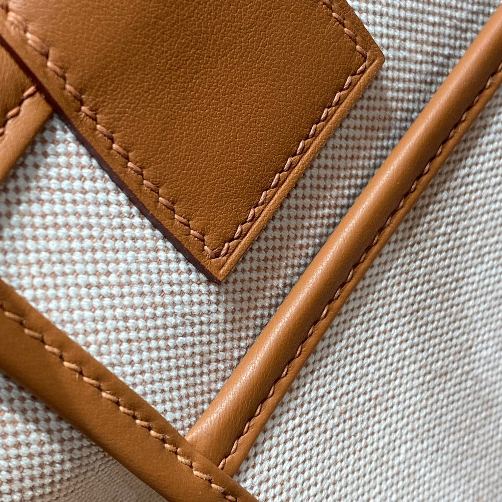 Hermes Garden Party Beige Canvas Tote