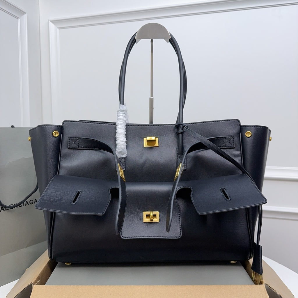 Balenciaga Cabas Large Tote Black Gold Hardware