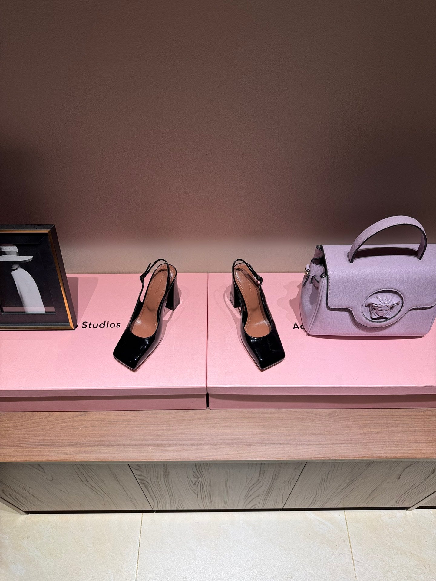 Black Patent Leather Slingback Heels