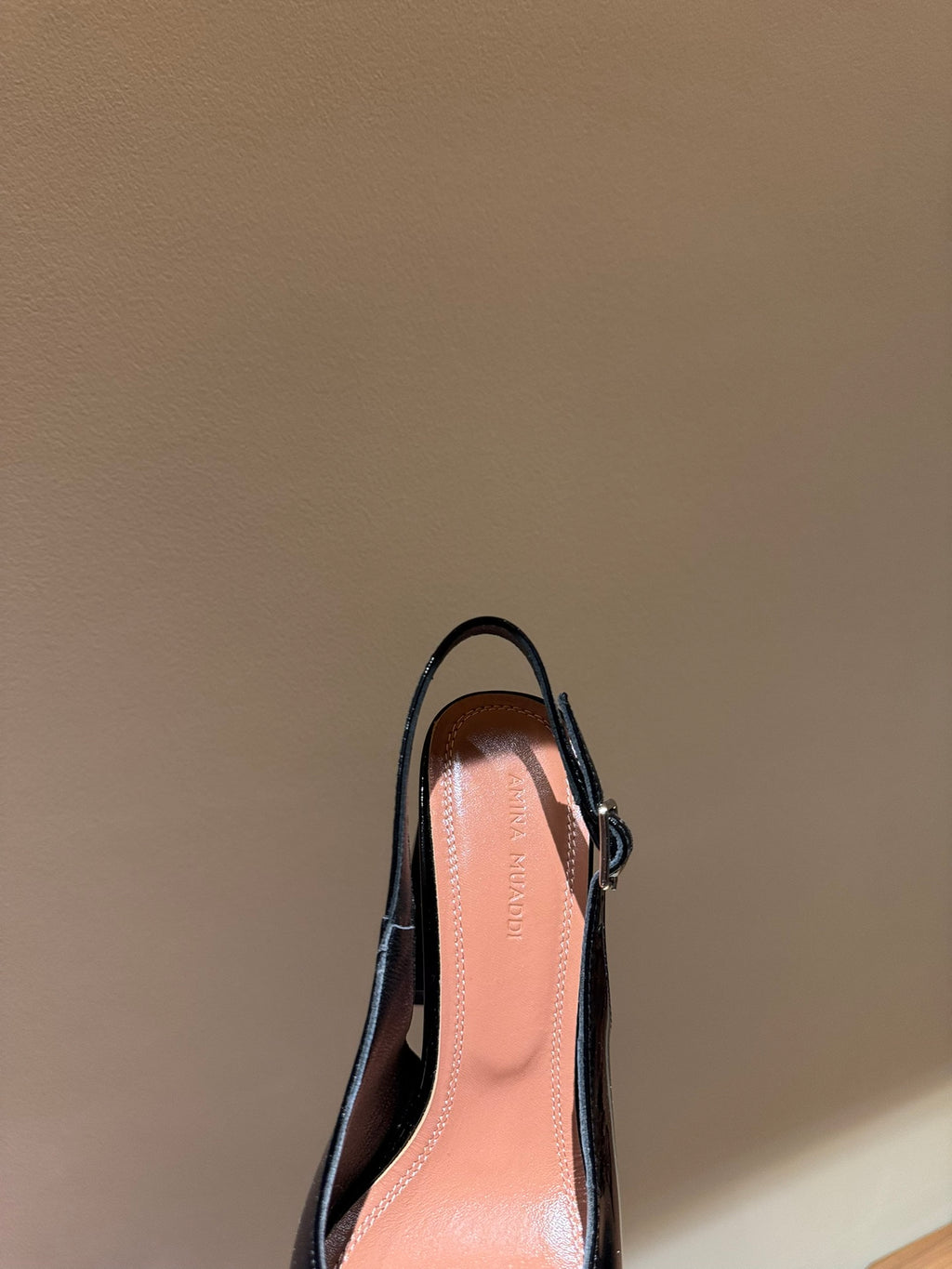 Black Patent Leather Slingback Heels