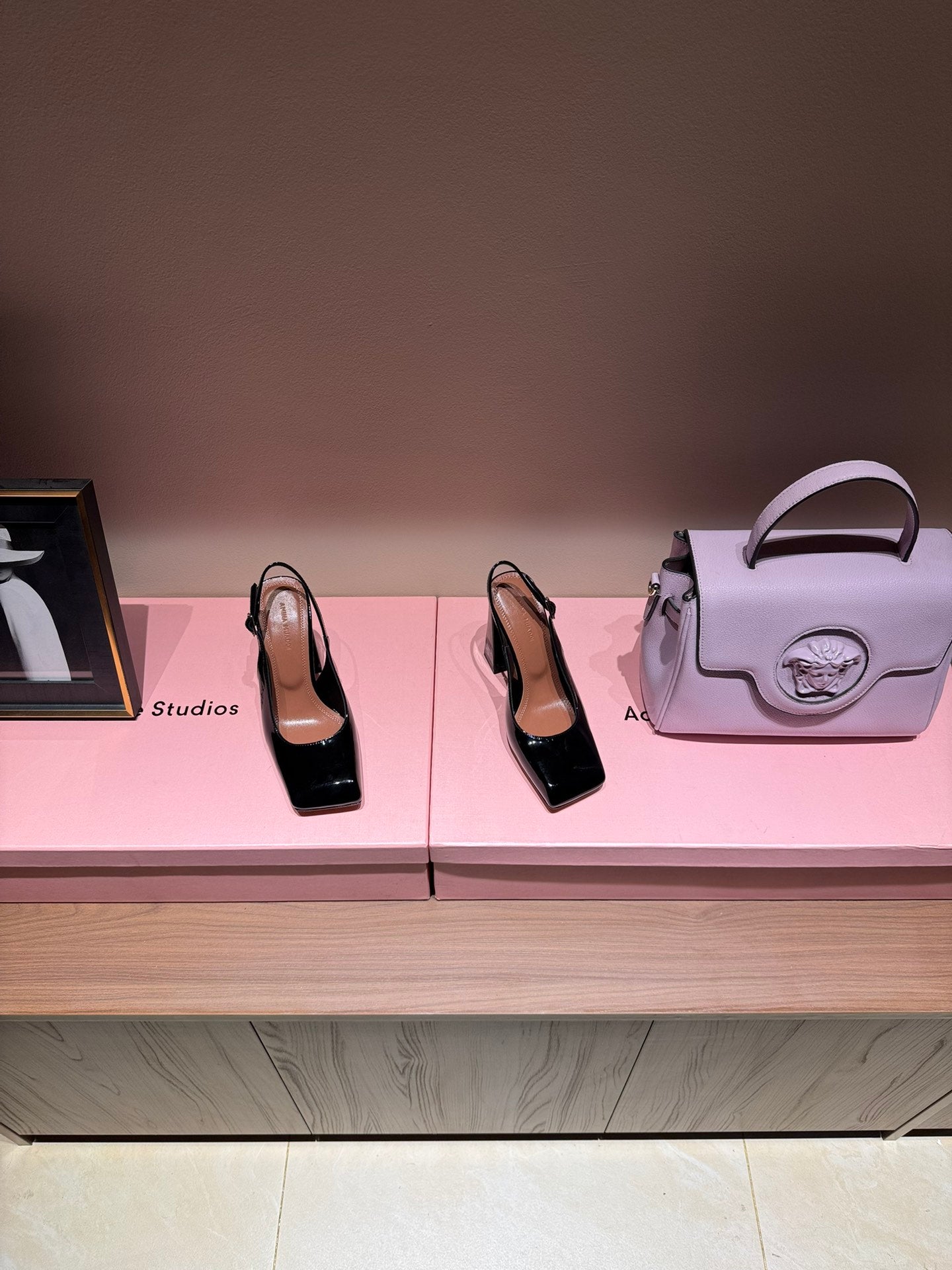 Black Patent Leather Slingback Heels