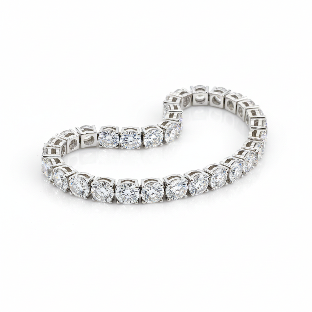Diamond tennis bracelet with white gold
